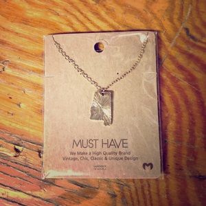 Short gold chain Alabama state necklace